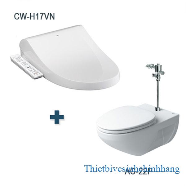 Bồn cầu Inax nắp điện tử AC-22P + CW-H17VN Bồn cầu Inax nắp điện tử AC-22P + CW-H17VN